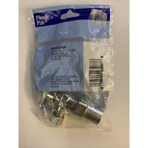 Plumb Pak PP20321LF Angle Transitional Water Supply Line Valves, 1/2" X 3/8", Ch